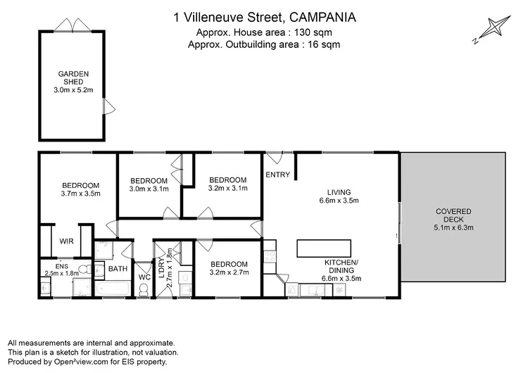 Floorplan of Homely house listing, 1 Villeneuve Street, Campania TAS 7026