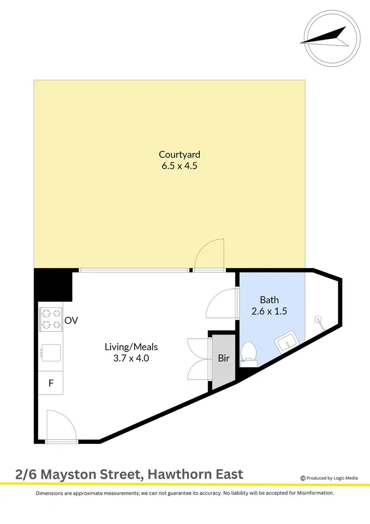 Floorplan of Homely apartment listing, 2/6 Mayston Street, Hawthorn East VIC 3123