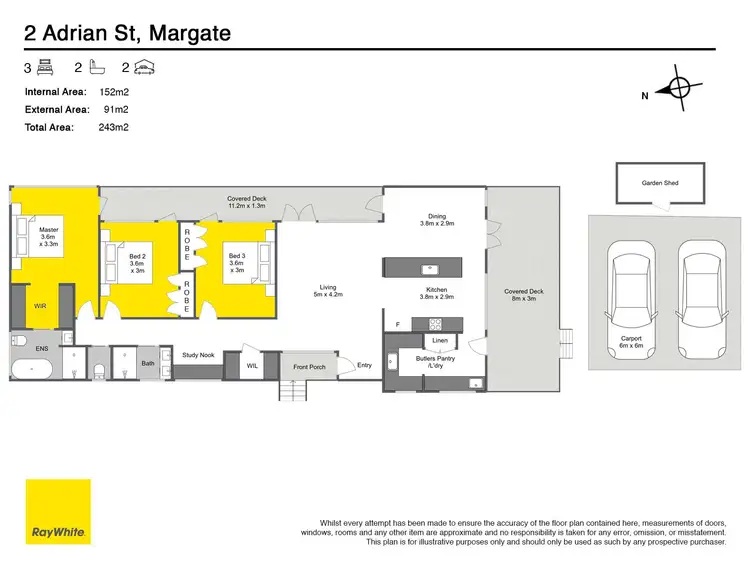 Floorplan of Homely house listing, 2 Adrian Street, Margate QLD 4019