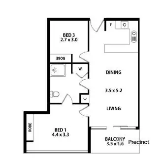 Floorplan of Homely apartment listing, 1705/250 Elizabeth Street, Melbourne VIC 3000