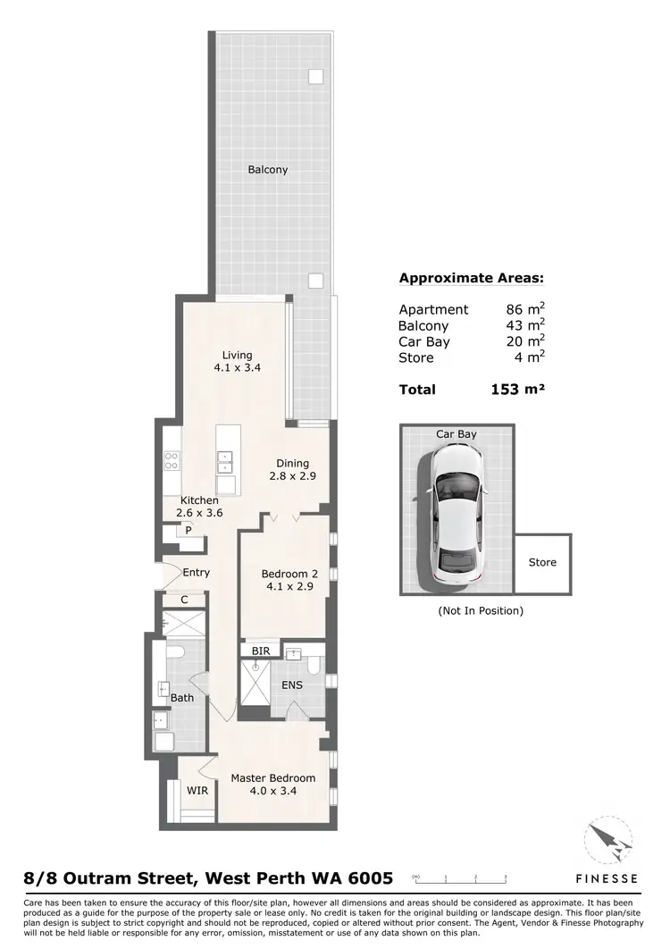 Floorplan of Homely apartment listing, 8/8 Outram Street, West Perth WA 6005