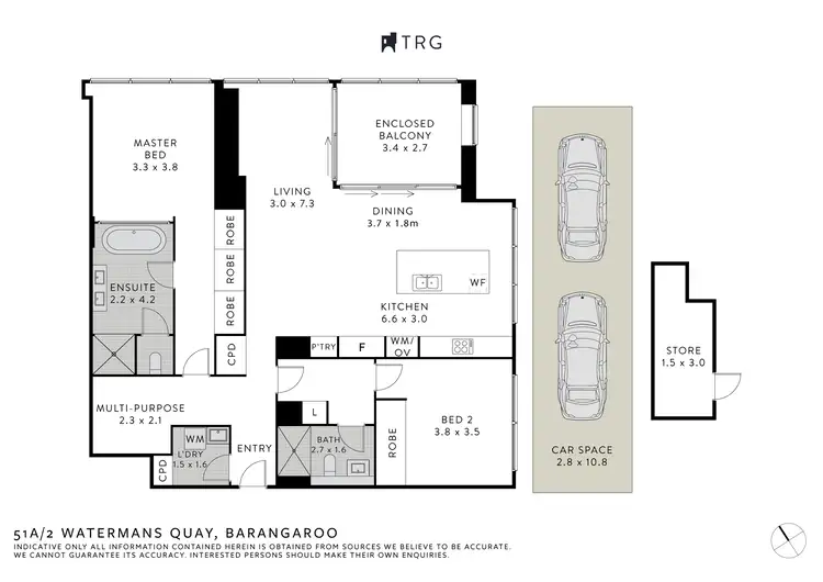Floorplan of Homely apartment listing, 51A/2 Watermans Quay, Barangaroo NSW 2000