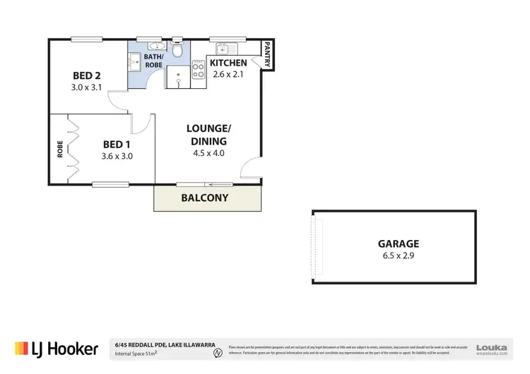 Floorplan of Homely unit listing, 6/45 Reddall Parade, Lake Illawarra NSW 2528