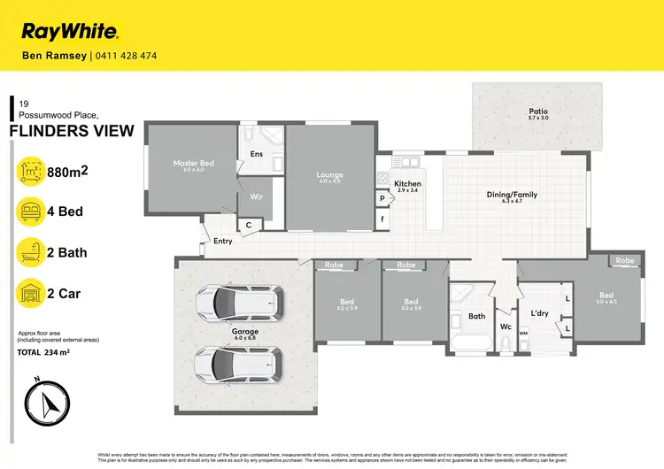 Floorplan of Homely house listing, 19 Possumwood Place, Flinders View QLD 4305