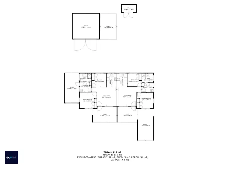 Floorplan of Homely semi-detached listing, 25 Sloane Street, Kalkie QLD 4670