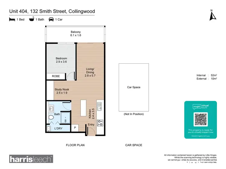 Floorplan of Homely apartment listing, 404/132 Smith Street, Collingwood VIC 3066