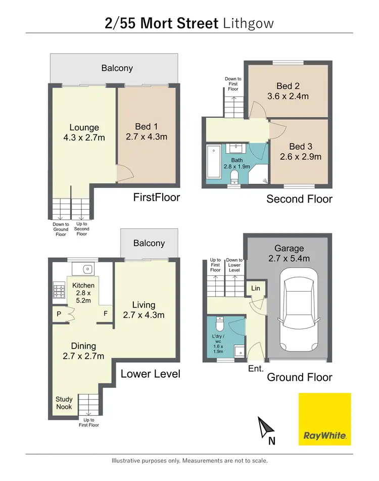 Floorplan of Homely townhouse listing, 2/55 Mort Street, Lithgow NSW 2790