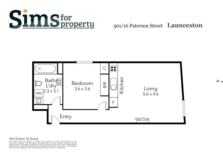Floorplan of Homely apartment listing, 301/16 Paterson Street, Launceston TAS 7250