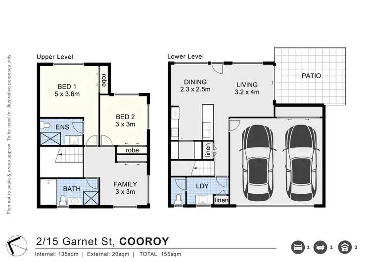 Floorplan of Homely townhouse listing, 2/15 Garnet Street, Cooroy QLD 4563