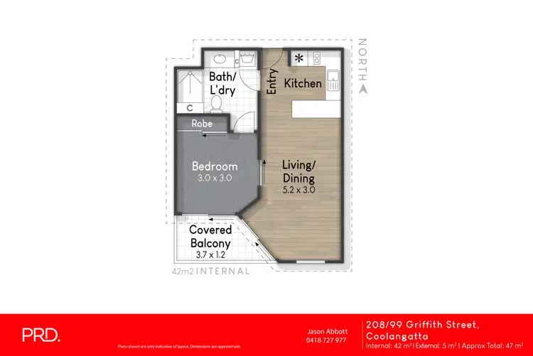 Floorplan of Homely unit listing, 208/99 Griffith Street, Coolangatta QLD 4225