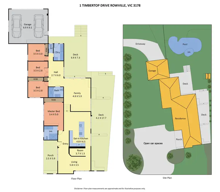 Floorplan of Homely house listing, 1 Timbertop Drive, Rowville VIC 3178