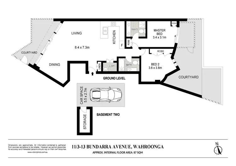 Floorplan of Homely apartment listing, 11/3-13 Bundarra Avenue South, Wahroonga NSW 2076
