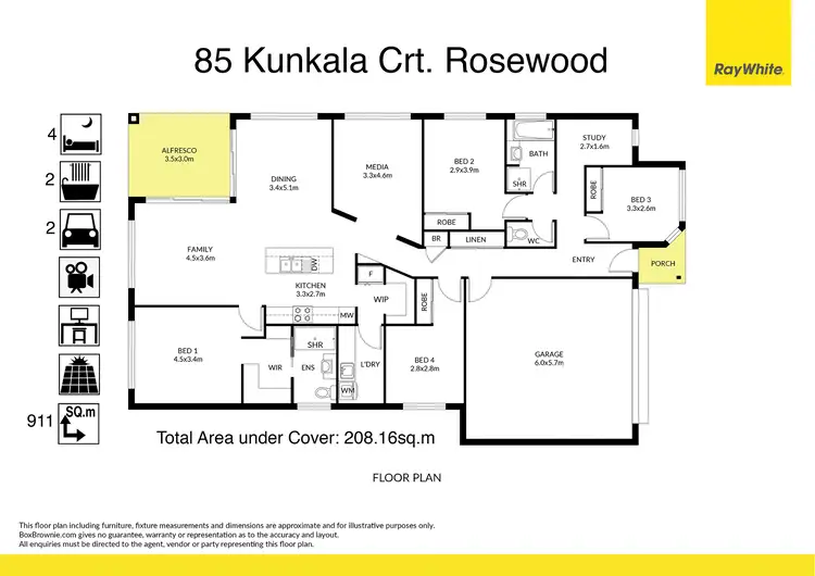 Floorplan of Homely house listing, 85 Kunkala Court, Rosewood QLD 4340