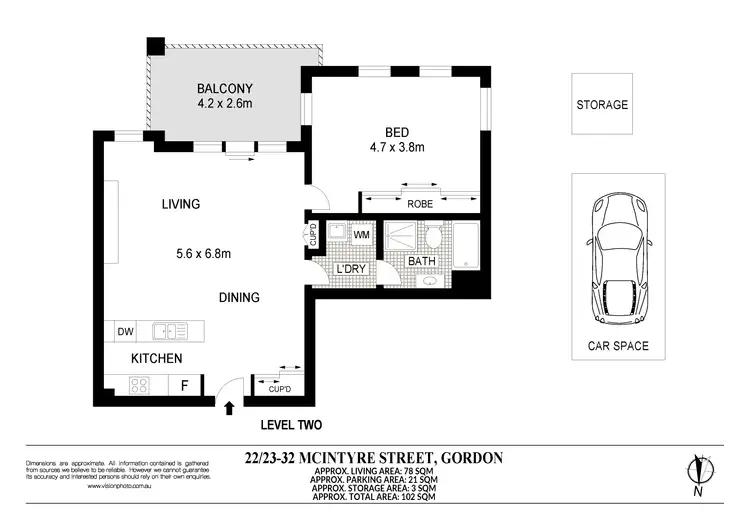Floorplan of Homely apartment listing, 22/23-31 McIntyre Street, Gordon NSW 2072