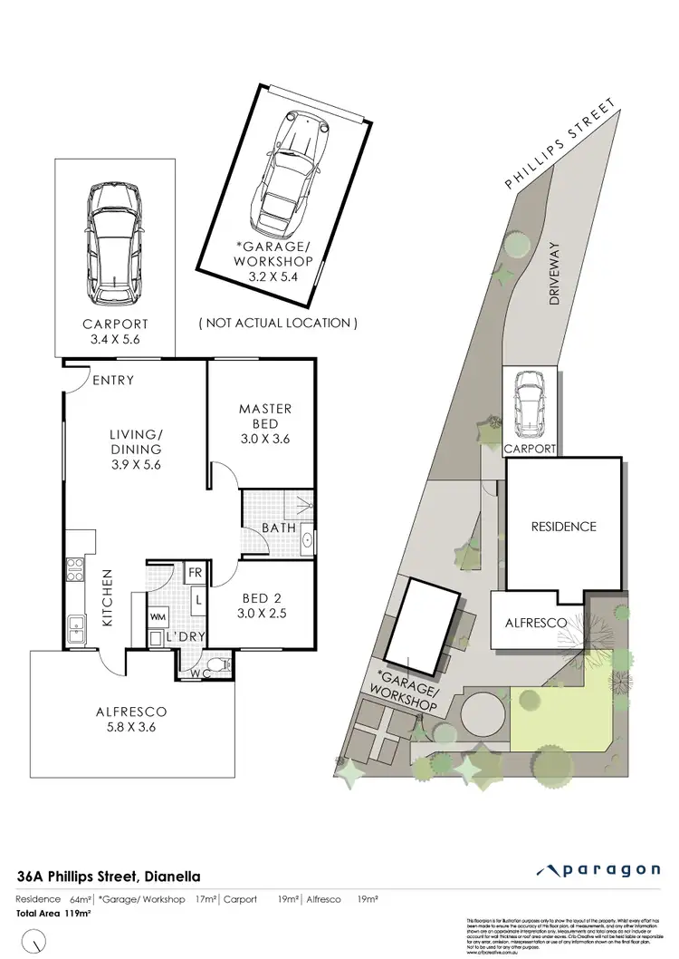 Floorplan of Homely semi-detached listing, 36A Phillips Street, Dianella WA 6059