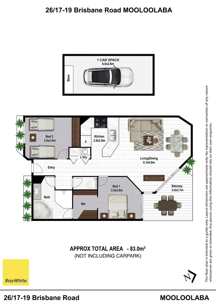 Floorplan of Homely unit listing, 26/17-19 Brisbane Road, Mooloolaba QLD 4557