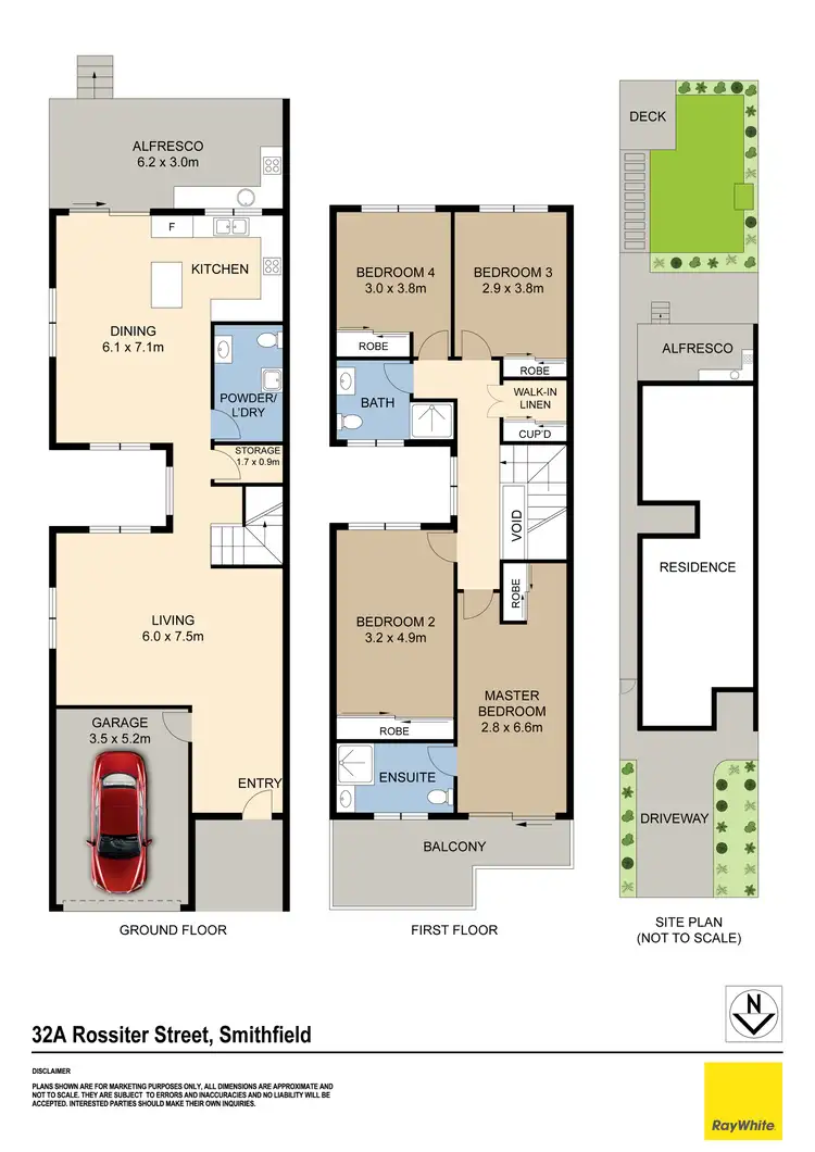 Floorplan of Homely semi-detached listing, 32A Rossiter Street, Smithfield NSW 2164