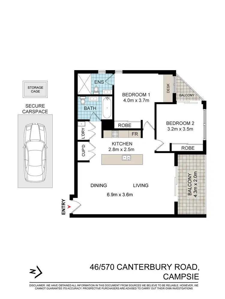 Floorplan of Homely apartment listing, 46/570 Canterbury Road, Campsie NSW 2194