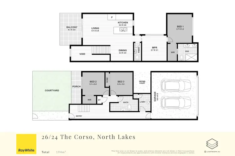Floorplan of Homely townhouse listing, 26/24 The Corso, North Lakes QLD 4509