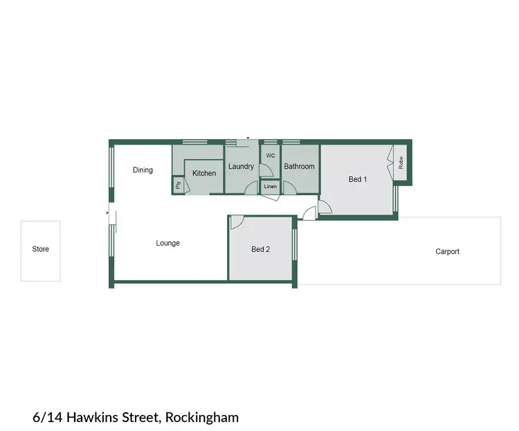 Floorplan of Homely unit listing, 6/14 Hawkins Street, Rockingham WA 6168