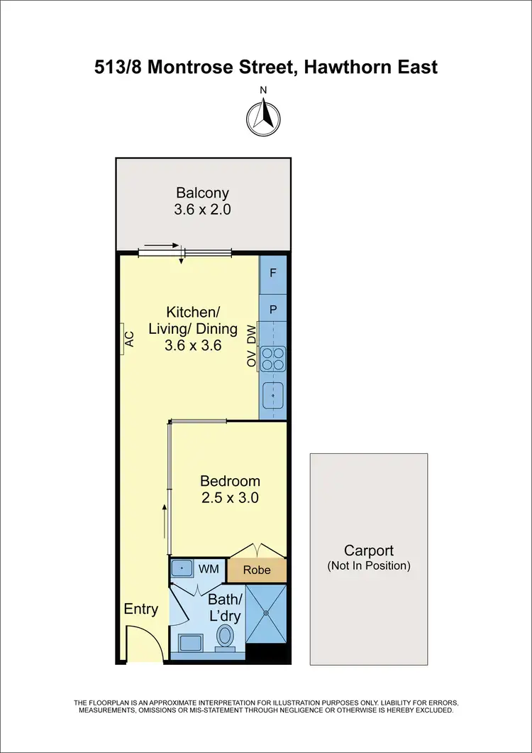 Floorplan of Homely apartment listing, 513/8 Montrose Street, Hawthorn East VIC 3123