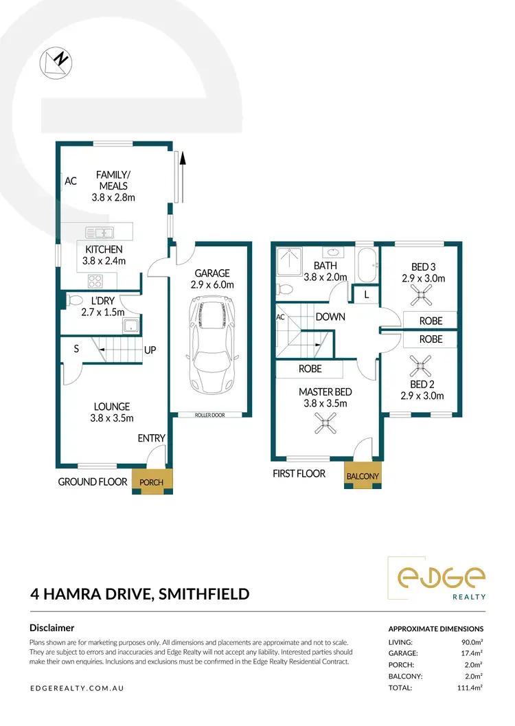 Floorplan of Homely townhouse listing, 4 Hamra Drive, Smithfield SA 5114
