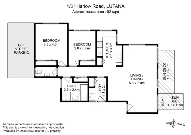 Floorplan of Homely unit listing, 1/21 Harlow Road, Lutana TAS 7009