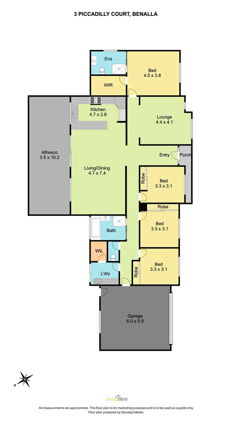 Floorplan of Homely house listing, 3 Piccadilly Court, Benalla VIC 3672