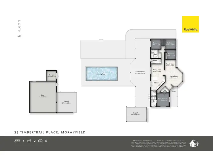 Floorplan of Homely house listing, 33 Timbertrail Place, Morayfield QLD 4506