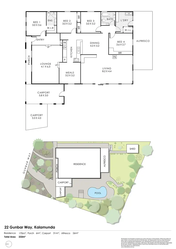 Floorplan of Homely house listing, 22 Gunbar Way, Kalamunda WA 6076