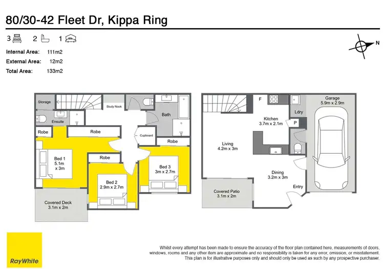 Floorplan of Homely townhouse listing, 80/30-42 Fleet Drive, Kippa-Ring QLD 4021