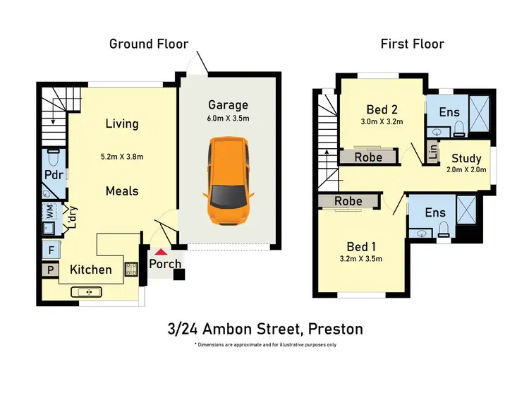 Floorplan of Homely townhouse listing, 3/24 Ambon Street, Preston VIC 3072