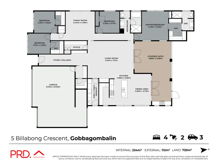 Floorplan of Homely house listing, 5 Billabong Crescent, Gobbagombalin NSW 2650