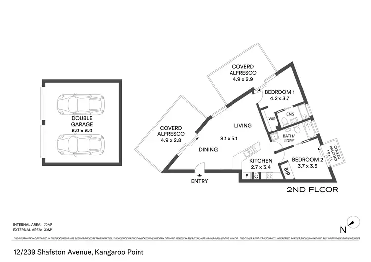 Floorplan of Homely apartment listing, 12/239 Shafston Avenue, Kangaroo Point QLD 4169