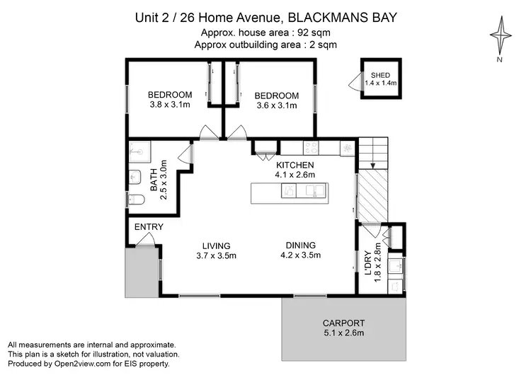 Floorplan of Homely villa listing, 2/26 Home Avenue, Blackmans Bay TAS 7052