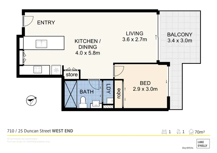 Floorplan of Homely apartment listing, 710/25 Duncan St, West End QLD 4101