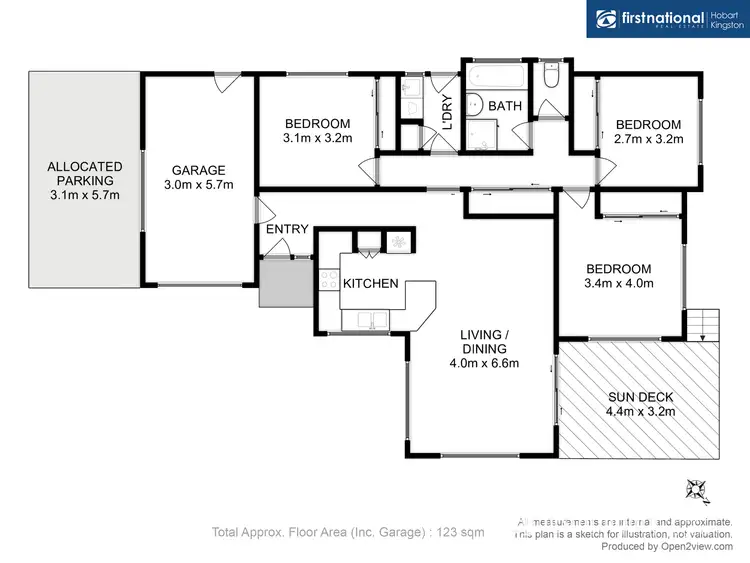 Floorplan of Homely unit listing, 1/53 Summerleas Road, Kingston TAS 7050