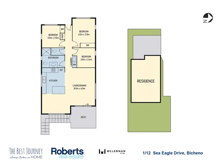 Floorplan of Homely villa listing, 1/12 Sea Eagle Drive, Bicheno TAS 7215