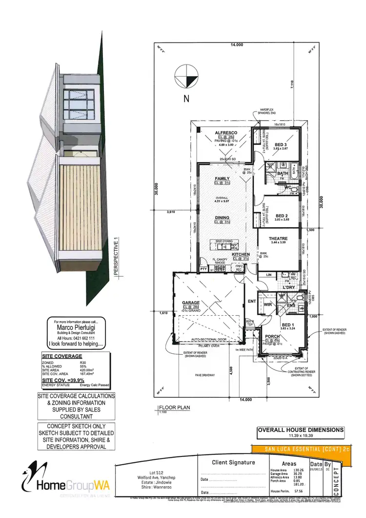 Floorplan of Homely house listing, 13 Welford Way, Yanchep WA 6035