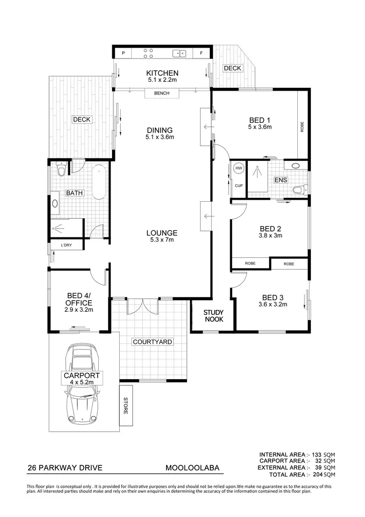 Floorplan of Homely house listing, 26 Parkway Drive, Mooloolaba QLD 4557
