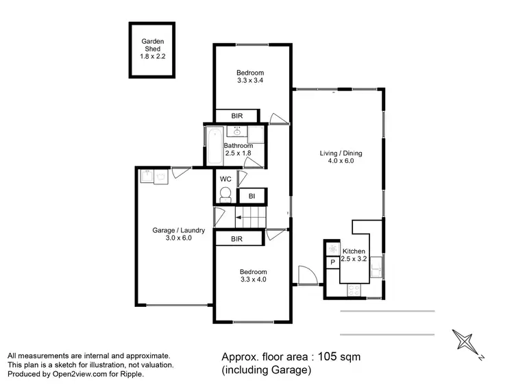 Floorplan of Homely unit listing, 2/1 Adelie Place, Kingston TAS 7050