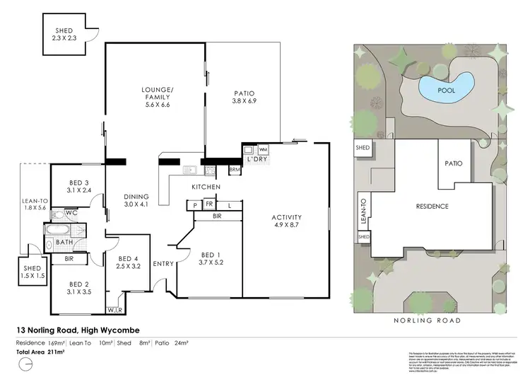 Floorplan of Homely house listing, 13 Norling Road, High Wycombe WA 6057