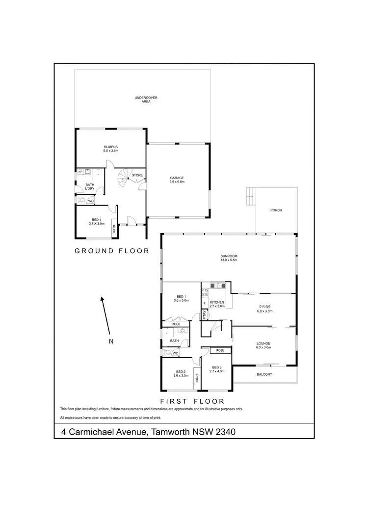 Floorplan of Homely house listing, 4 Carmichael Avenue, Tamworth NSW 2340