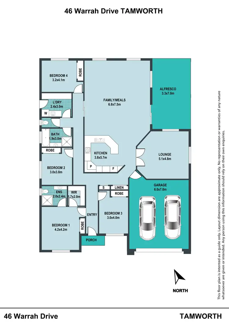 Floorplan of Homely house listing, 46 Warrah Drive, Tamworth NSW 2340