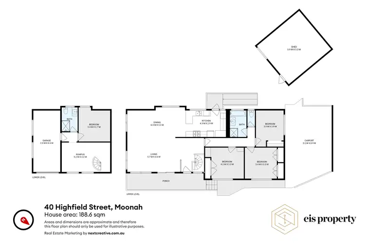 Floorplan of Homely house listing, 40 Highfield Street, Moonah TAS 7009