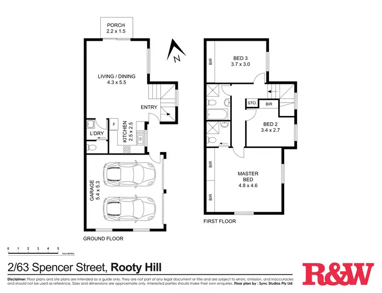 Floorplan of Homely townhouse listing, 2/63 Spencer Street, Rooty Hill NSW 2766