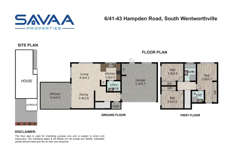 Floorplan of Homely townhouse listing, 6/41-43 Hampden Road, South Wentworthville NSW 2145