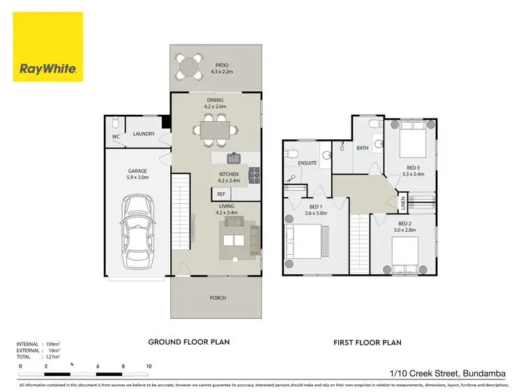Floorplan of Homely townhouse listing, 1/10 Creek Street, Bundamba QLD 4304