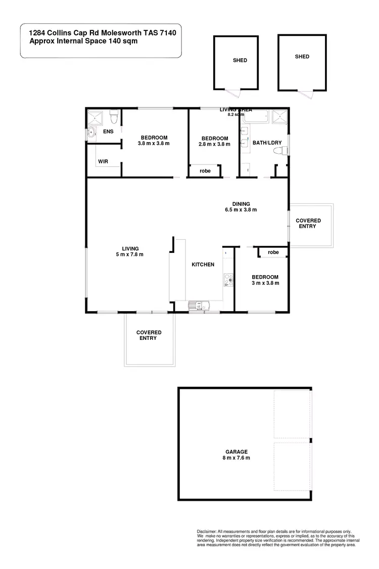 Floorplan of Homely house listing, 1184 Collins Cap Road, Molesworth TAS 7140