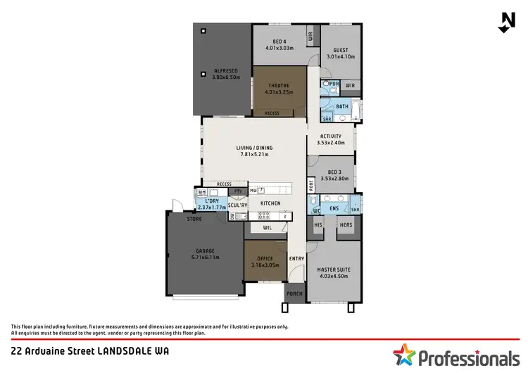 Floorplan of Homely house listing, 22 Arduaine Street, Landsdale WA 6065